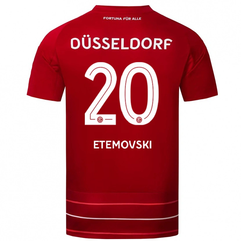 Danxen Mulher Camisola Dennis Etemovski #20 Vermelho Branco Principal 2025/26 Camisa Brasil
