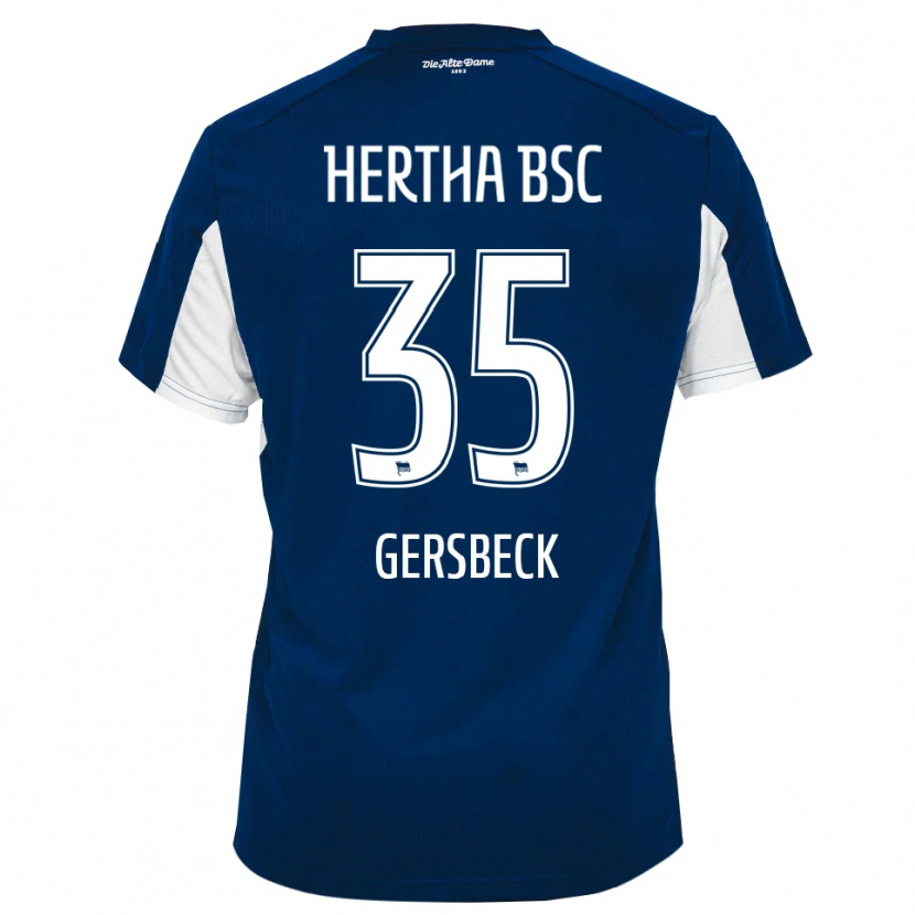 Danxen Mulher Camisola Marius Gersbeck #35 Branco Azul Principal 2025/26 Camisa Brasil