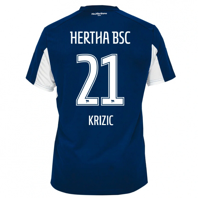 Danxen Mulher Camisola Ivan Krizic #21 Branco Azul Principal 2025/26 Camisa Brasil