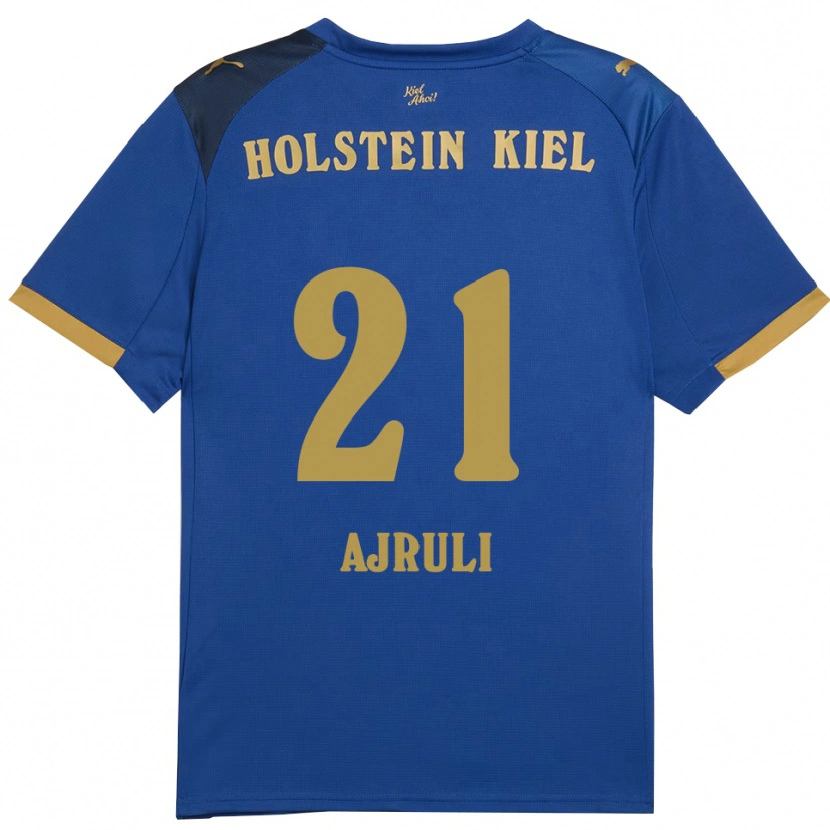 Danxen Mulher Camisola Muhamed Ajruli #21 Azul Dourado Principal 2025/26 Camisa Brasil
