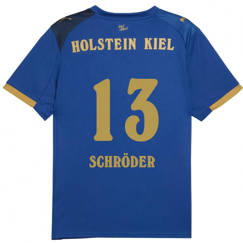 Danxen Mulher Camisola Lea Schröder #13 Azul Dourado Principal 2025/26 Camisa Brasil