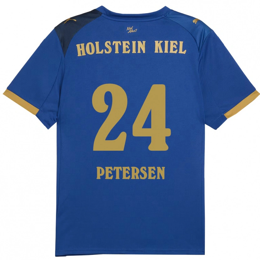 Danxen Mulher Camisola Malte Petersen #24 Azul Dourado Principal 2025/26 Camisa Brasil