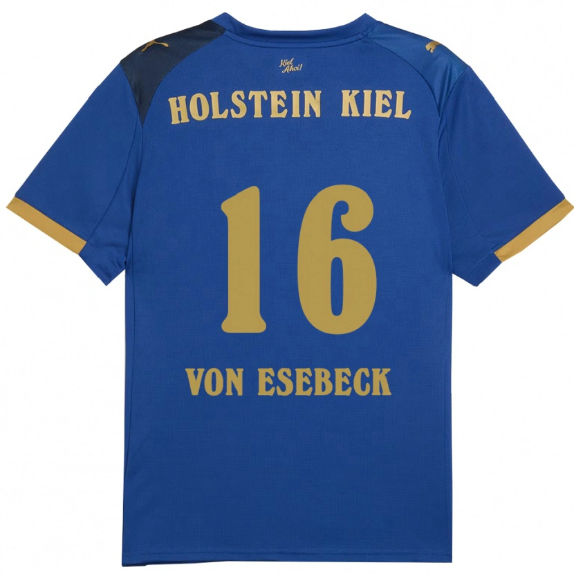 Danxen Mulher Camisola Oskar Von Esebeck #16 Azul Dourado Principal 2025/26 Camisa Brasil