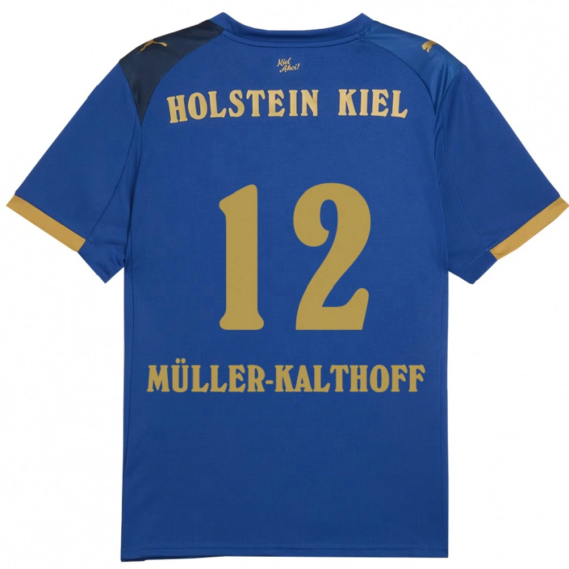 Danxen Mulher Camisola Henrie Müller-Kalthoff #12 Azul Dourado Principal 2025/26 Camisa Brasil
