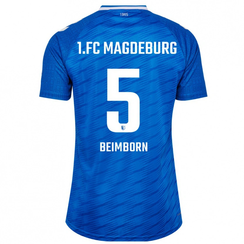 Danxen Mulher Camisola Leander Beimborn #5 Azul Branco Principal 2025/26 Camisa Brasil