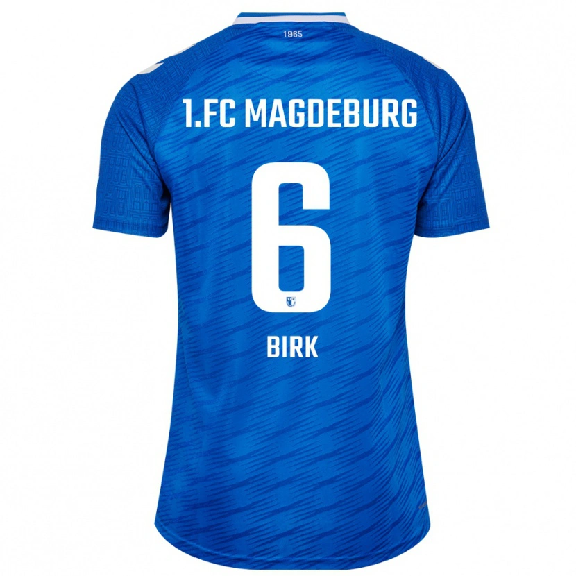 Danxen Mulher Camisola Timo Birk #6 Azul Branco Principal 2025/26 Camisa Brasil