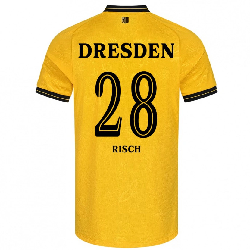 Danxen Mulher Camisola Sascha Risch #28 Amarelo Preto Principal 2025/26 Camisa Brasil