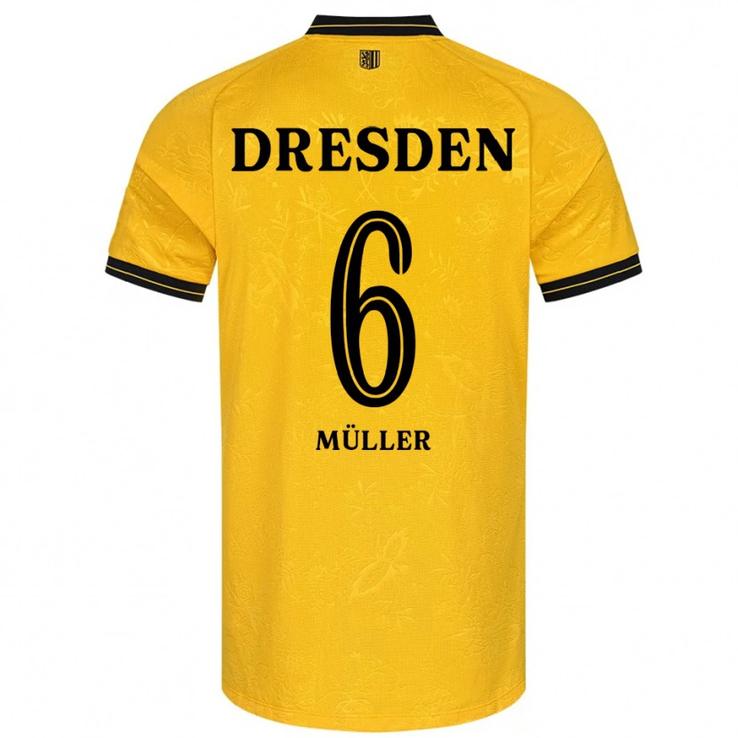 Danxen Mulher Camisola Friedrich Müller #6 Amarelo Preto Principal 2025/26 Camisa Brasil