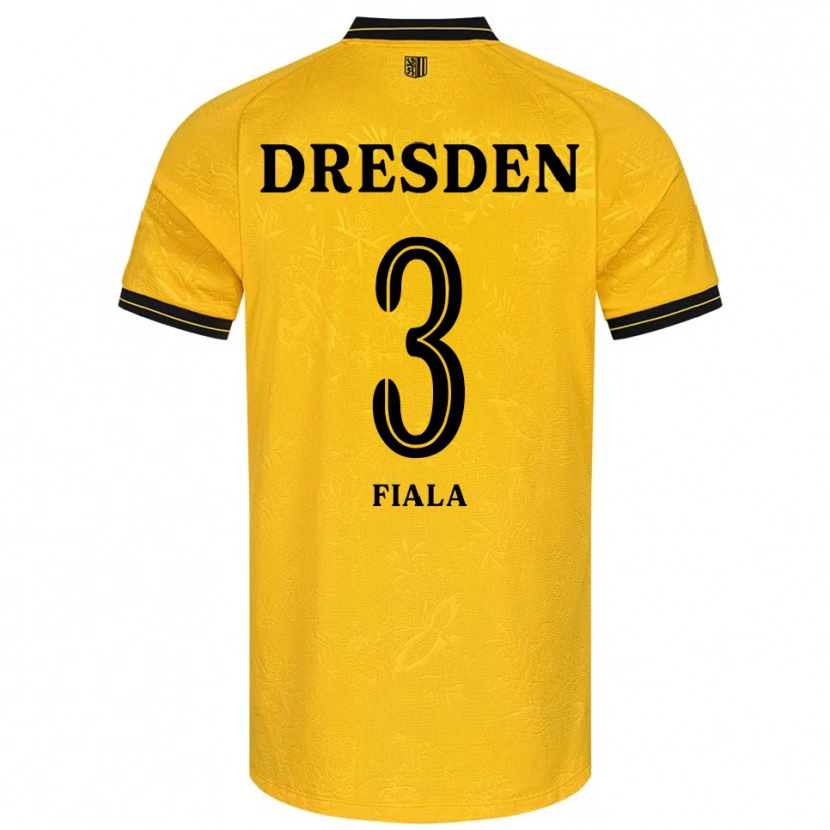 Danxen Mulher Camisola Matej Fiala #3 Amarelo Preto Principal 2025/26 Camisa Brasil