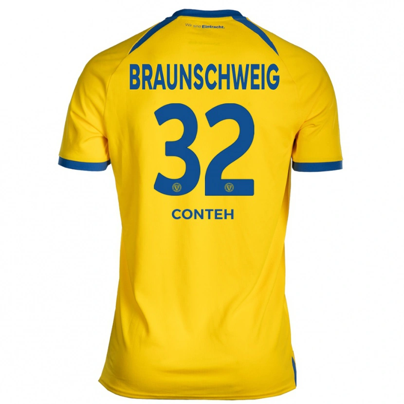 Danxen Mulher Camisola Christian Conteh #32 Amarelo Azul Principal 2025/26 Camisa Brasil