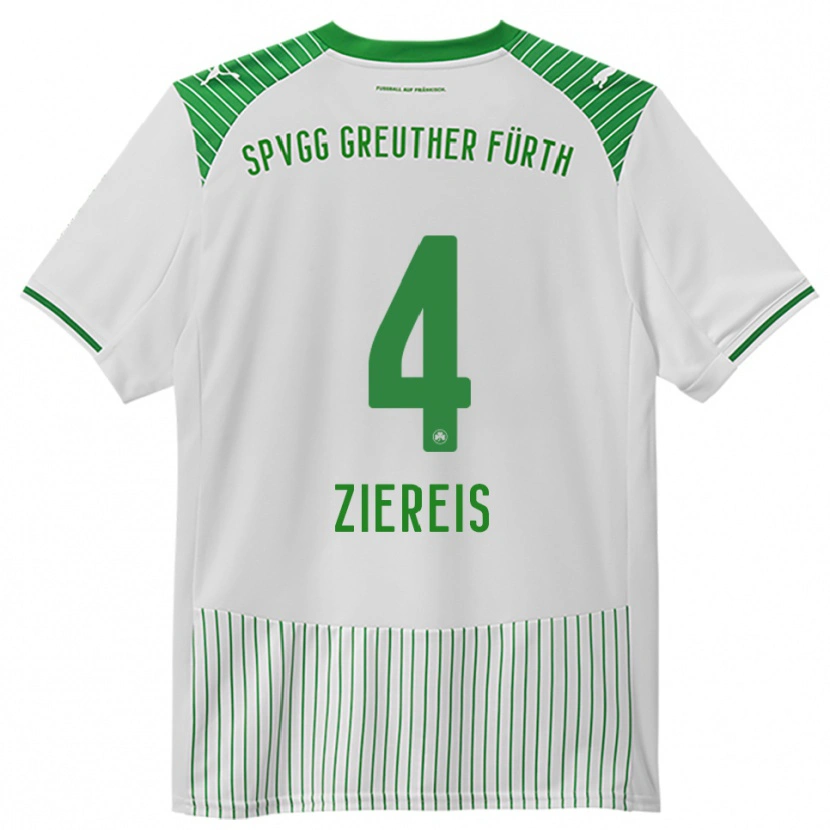 Danxen Mulher Camisola Philipp Ziereis #4 Branco Verde Principal 2025/26 Camisa Brasil