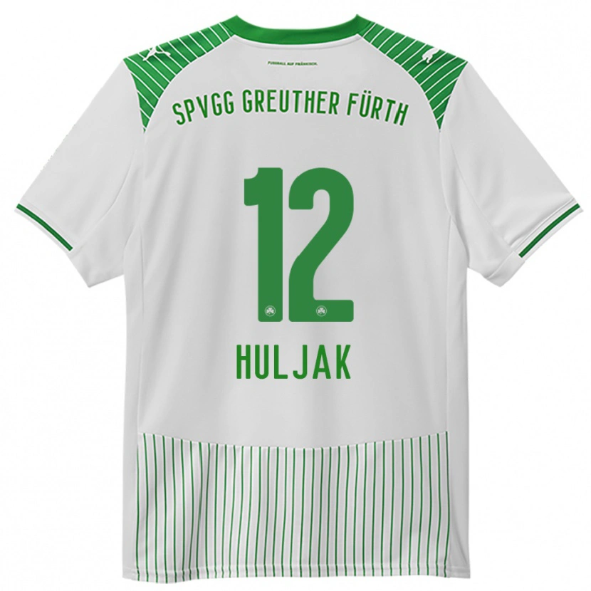 Danxen Mulher Camisola Dominik Huljak #12 Branco Verde Principal 2025/26 Camisa Brasil