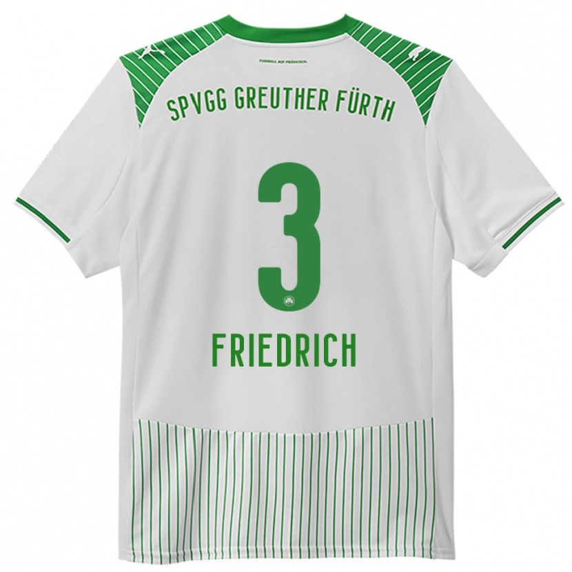 Danxen Mulher Camisola Niklas Friedrich #3 Branco Verde Principal 2025/26 Camisa Brasil