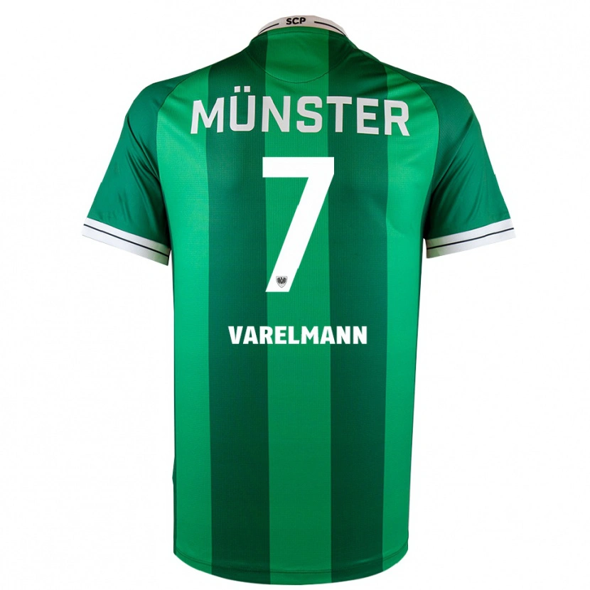 Danxen Mulher Camisola Malte Varelmann #7 Verde Branco Principal 2025/26 Camisa Brasil