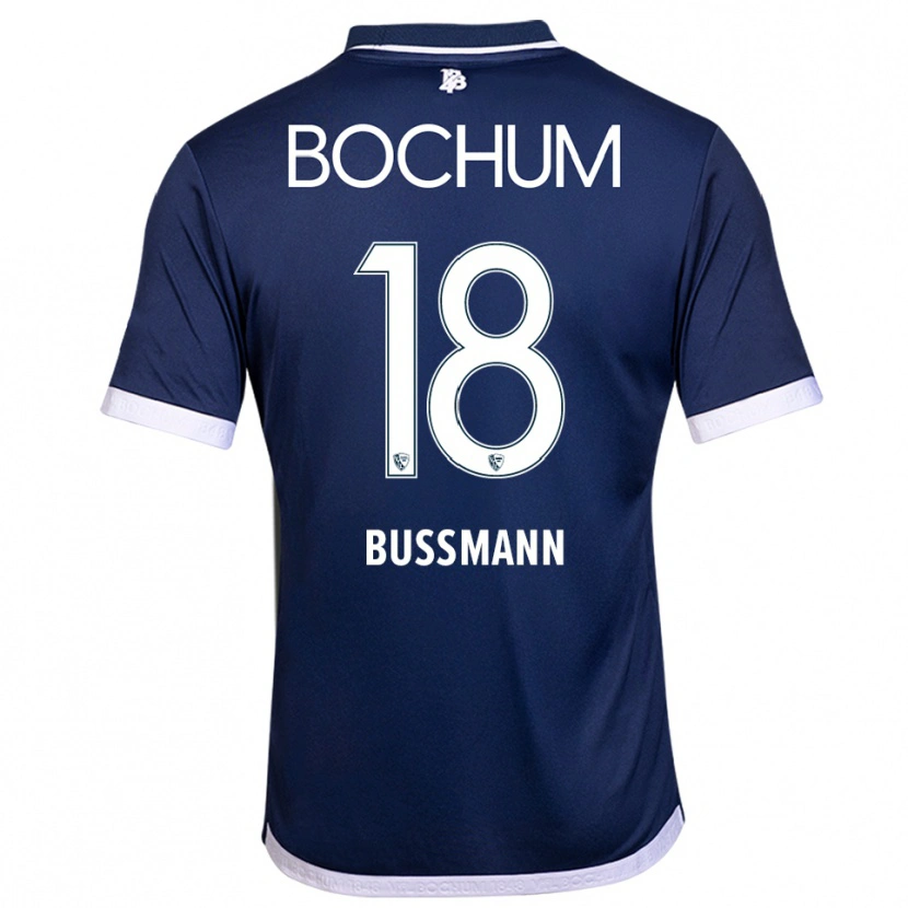 Danxen Mulher Camisola Benjamin Bußmann #18 Azul Marinho Branco Principal 2025/26 Camisa Brasil