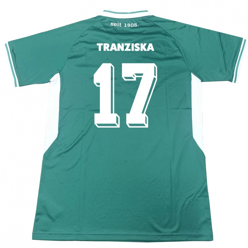 Danxen Mulher Camisola Jakob Tranziska #17 Verde Branco Principal 2025/26 Camisa Brasil