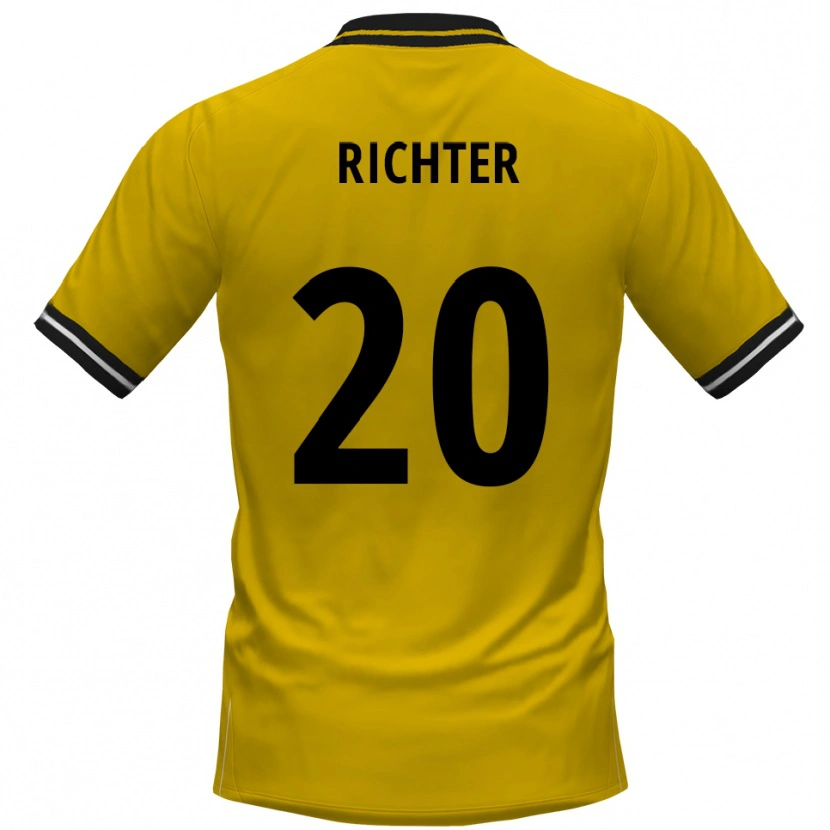 Danxen Mulher Camisola Marc Richter #20 Amarelo Preto Principal 2025/26 Camisa Brasil