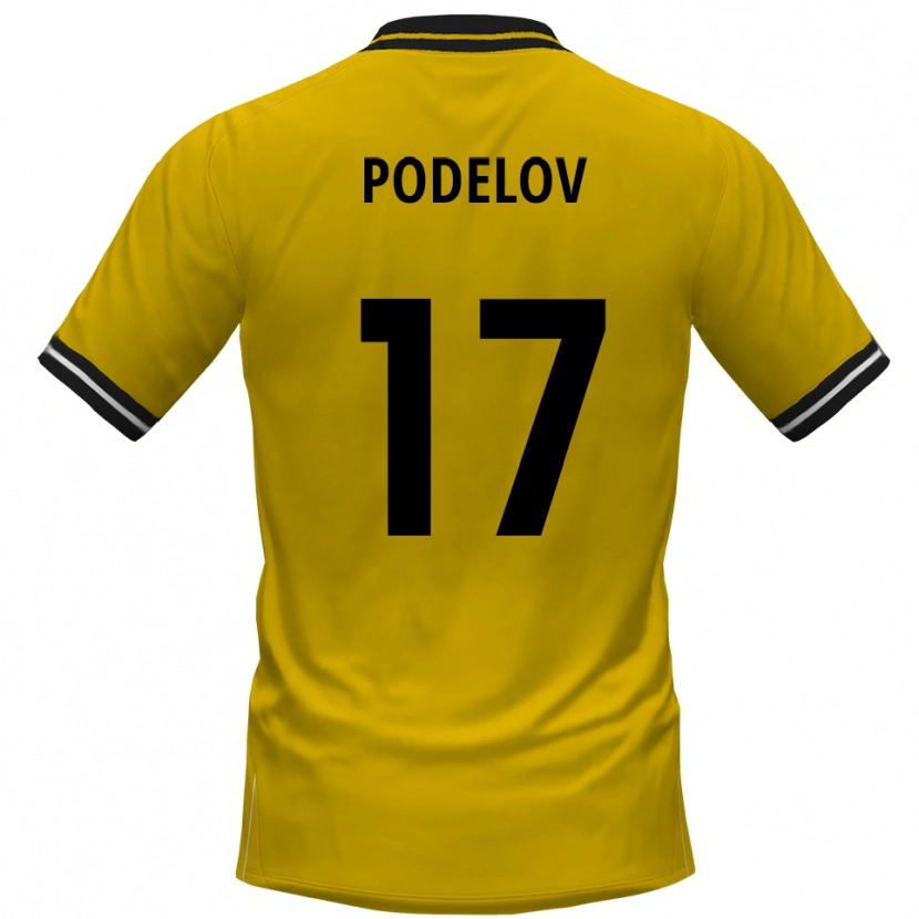 Danxen Mulher Camisola David Podelov #17 Amarelo Preto Principal 2025/26 Camisa Brasil