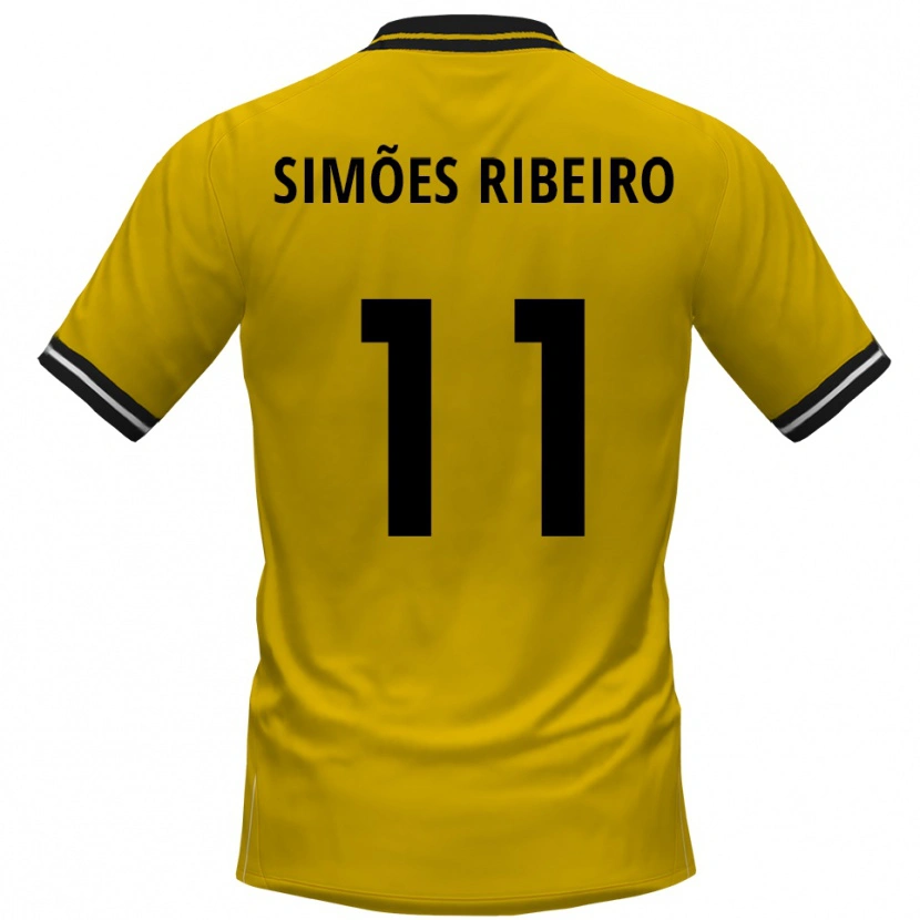 Danxen Mulher Camisola Dominik Simões Ribeiro #11 Amarelo Preto Principal 2025/26 Camisa Brasil