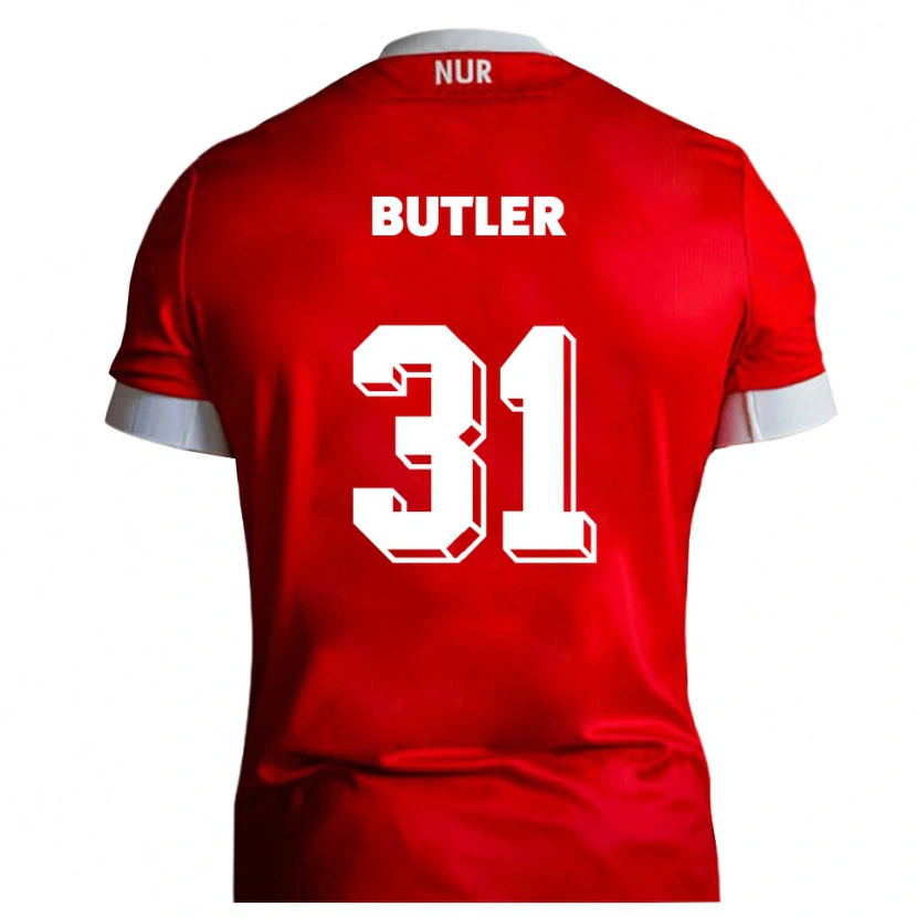 Danxen Mulher Camisola Justin Butler #31 Vermelho Branco Principal 2025/26 Camisa Brasil