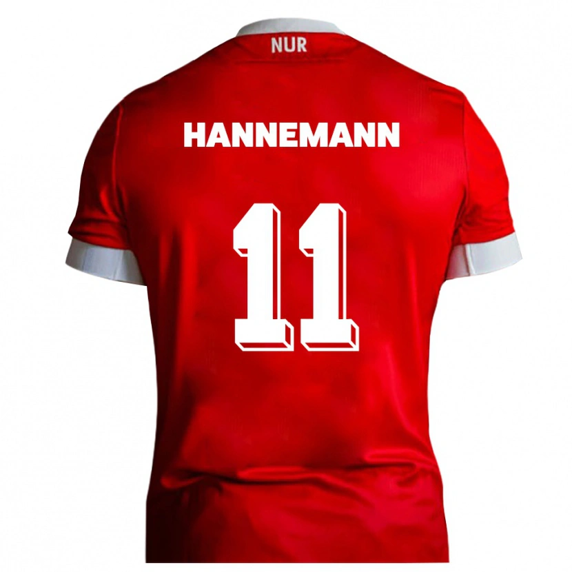 Danxen Mulher Camisola Moritz Hannemann #11 Vermelho Branco Principal 2025/26 Camisa Brasil