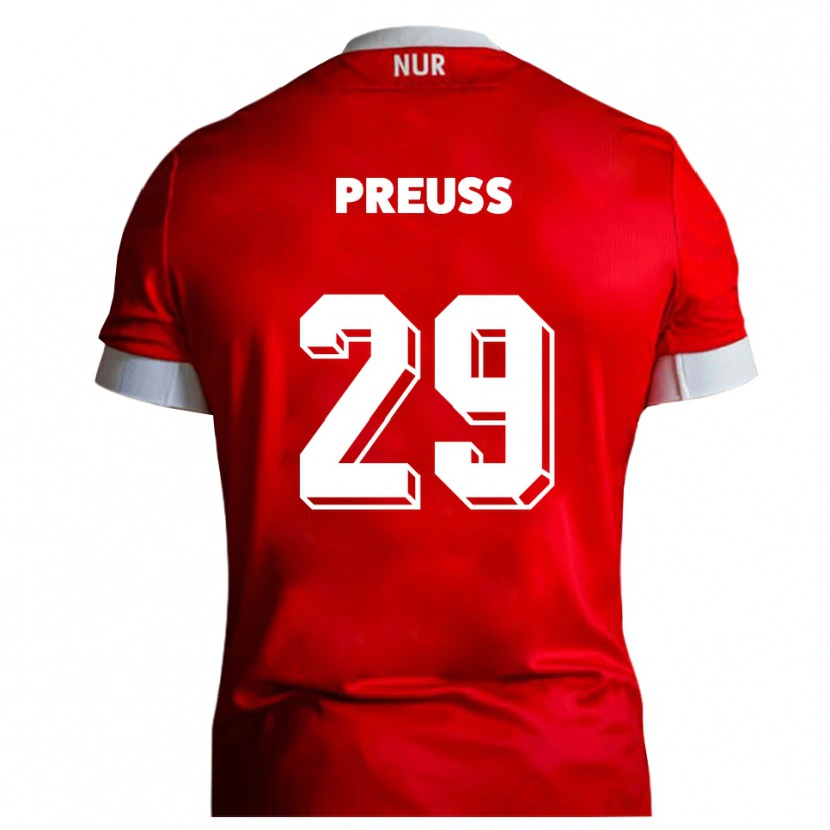 Danxen Mulher Camisola Marlon Preuß #29 Vermelho Branco Principal 2025/26 Camisa Brasil