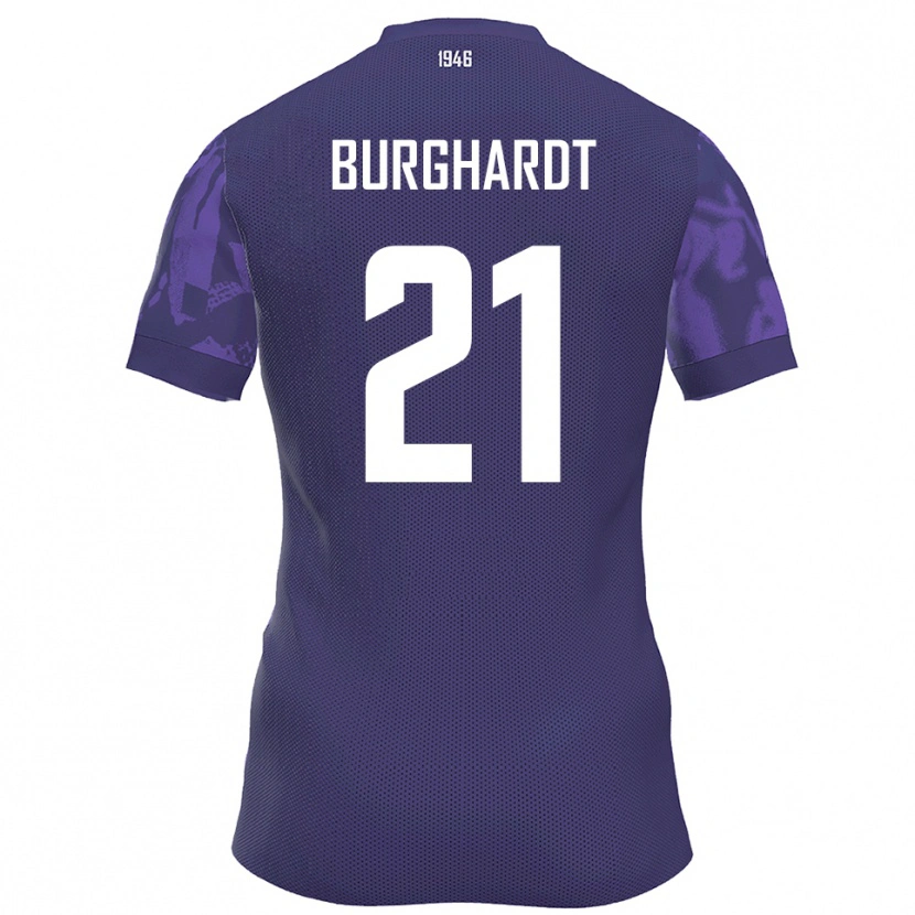 Danxen Mulher Camisola Maxim Burghardt #21 Roxo Branco Principal 2025/26 Camisa Brasil