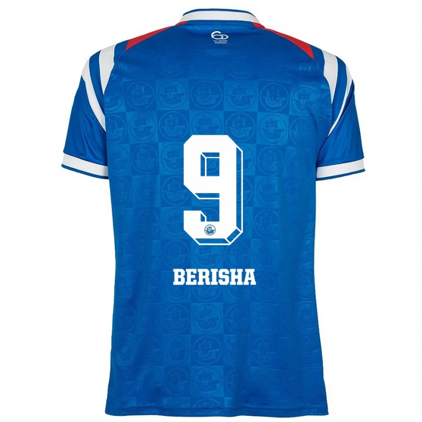 Danxen Mulher Camisola Albin Berisha #9 Azul Branco Vermelho Principal 2025/26 Camisa Brasil