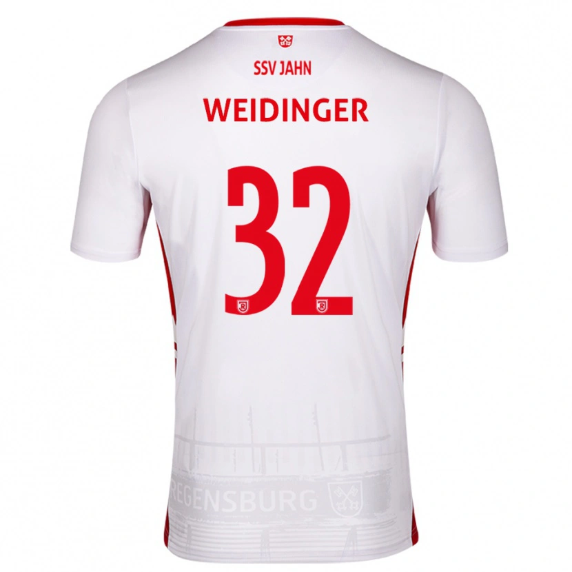Danxen Mulher Camisola Alexander Weidinger #32 Branco Vermelho Principal 2025/26 Camisa Brasil