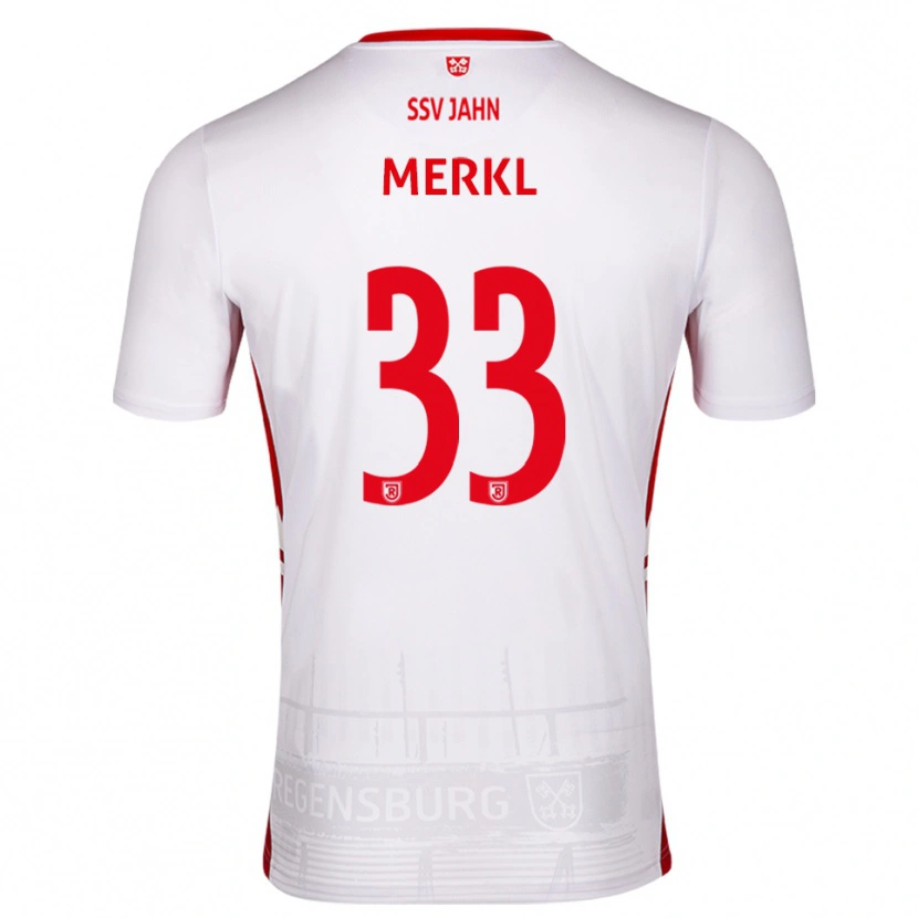 Danxen Mulher Camisola Maurice Merkl #33 Branco Vermelho Principal 2025/26 Camisa Brasil