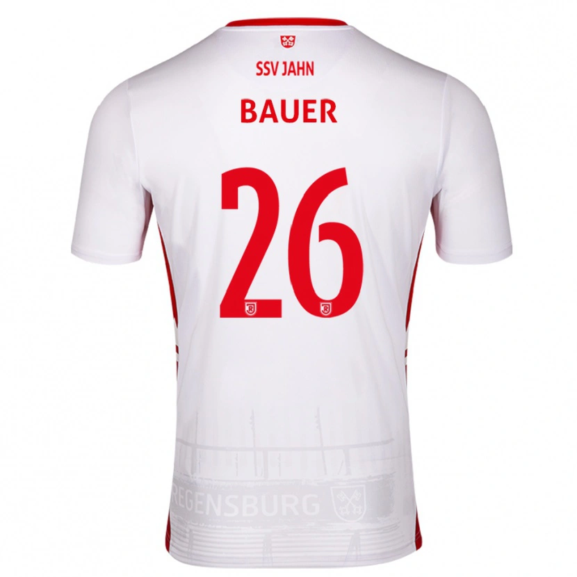 Danxen Mulher Camisola Benedikt Bauer #26 Branco Vermelho Principal 2025/26 Camisa Brasil