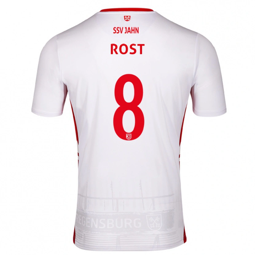 Danxen Mulher Camisola Fabio Rost #8 Branco Vermelho Principal 2025/26 Camisa Brasil