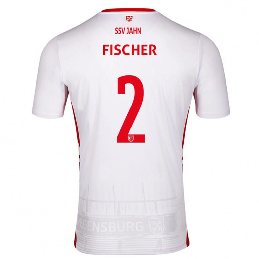 Danxen Mulher Camisola Florian Fischer #2 Branco Vermelho Principal 2025/26 Camisa Brasil