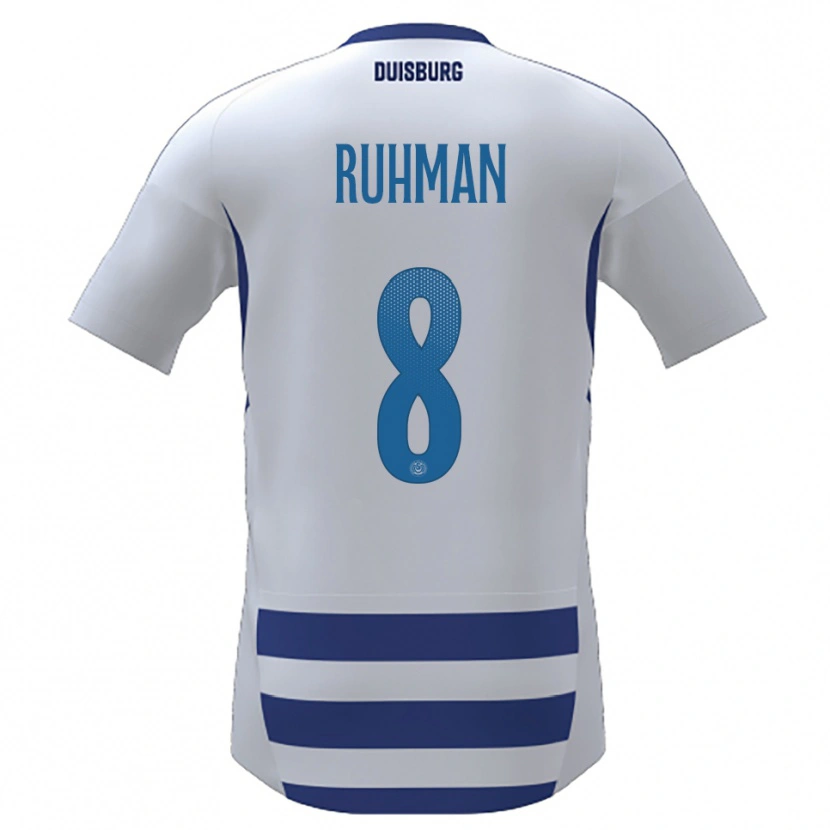Danxen Mulher Camisola Ayesha Abd El Ruhman #8 Branco Azul Principal 2025/26 Camisa Brasil