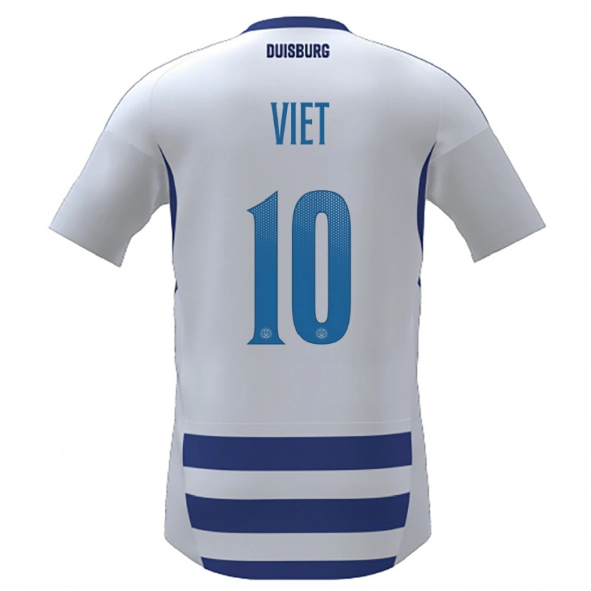 Danxen Mulher Camisola Christian Viet #10 Branco Azul Principal 2025/26 Camisa Brasil