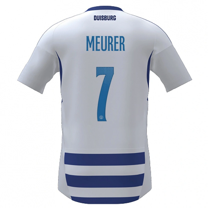 Danxen Mulher Camisola Fynn Meurer #7 Branco Azul Principal 2025/26 Camisa Brasil