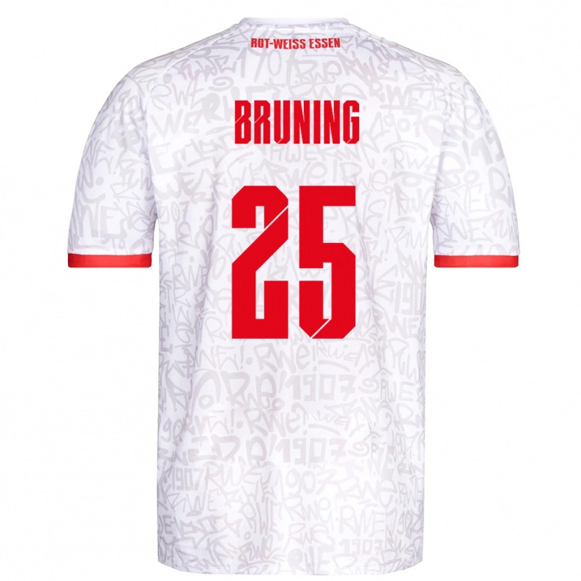 Danxen Mulher Camisola Malte Brüning #25 Branco Vermelho Principal 2025/26 Camisa Brasil
