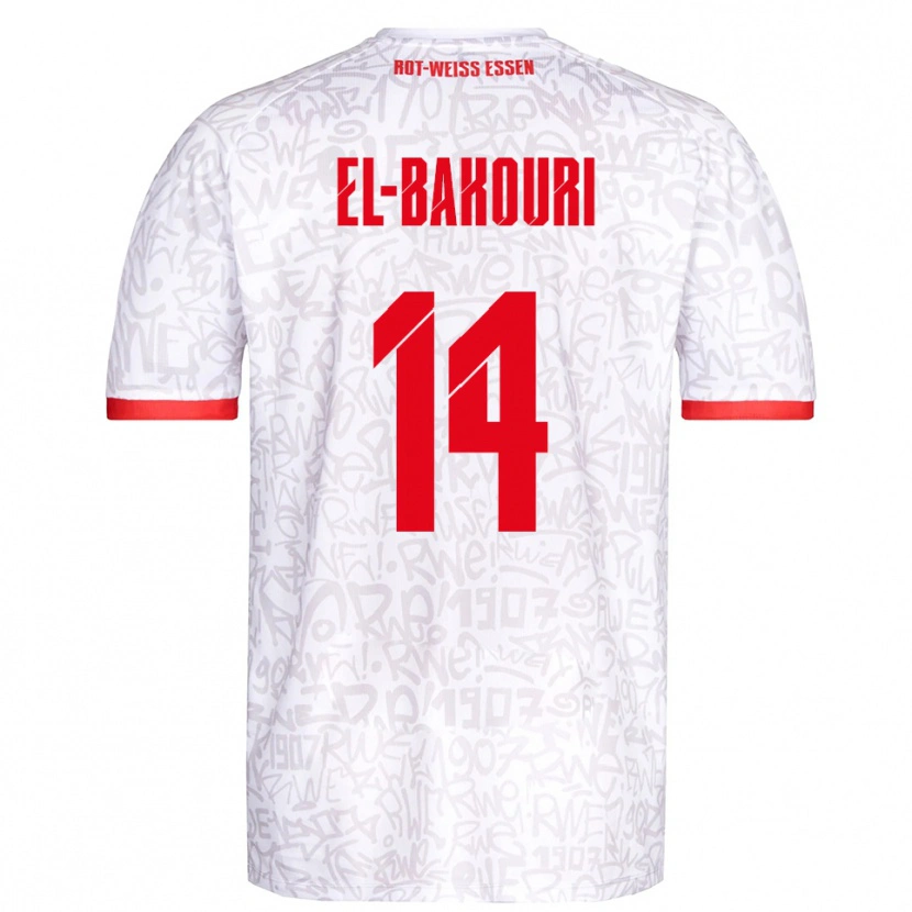 Danxen Mulher Camisola Ibrahim El-Bakouri #14 Branco Vermelho Principal 2025/26 Camisa Brasil