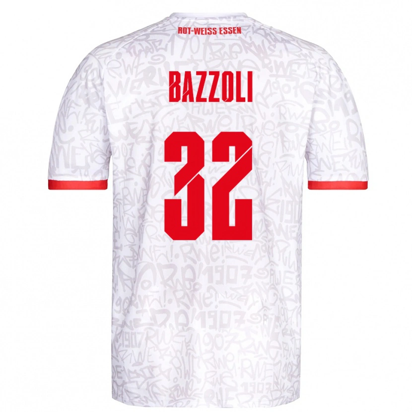 Danxen Mulher Camisola Luca Bazzoli #32 Branco Vermelho Principal 2025/26 Camisa Brasil