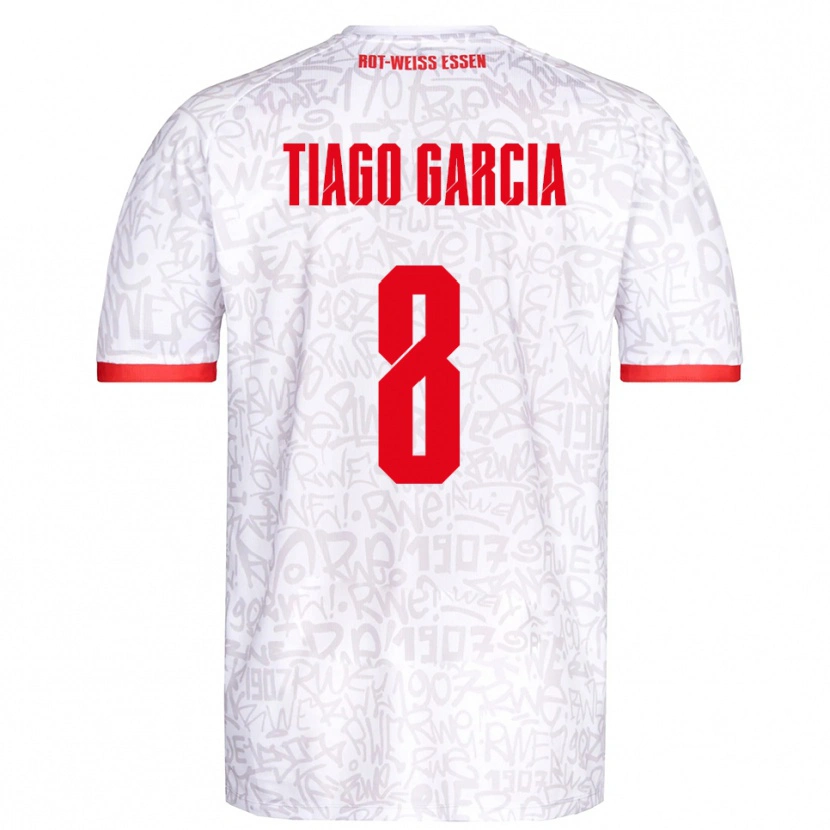 Danxen Mulher Camisola Tiago Garcia Rodriguez #8 Branco Vermelho Principal 2025/26 Camisa Brasil