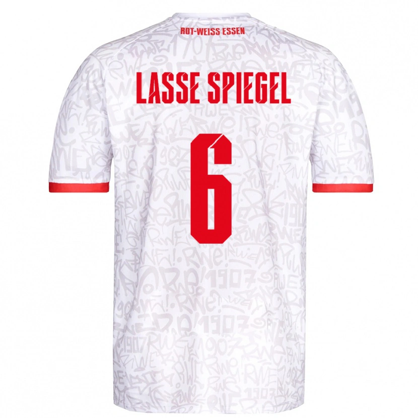 Danxen Mulher Camisola Jakob Lasse Spiegel #6 Branco Vermelho Principal 2025/26 Camisa Brasil