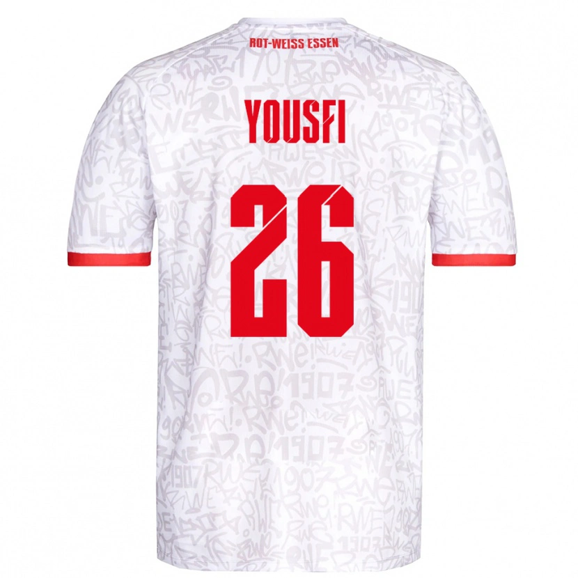 Danxen Mulher Camisola Elias Yousfi #26 Branco Vermelho Principal 2025/26 Camisa Brasil