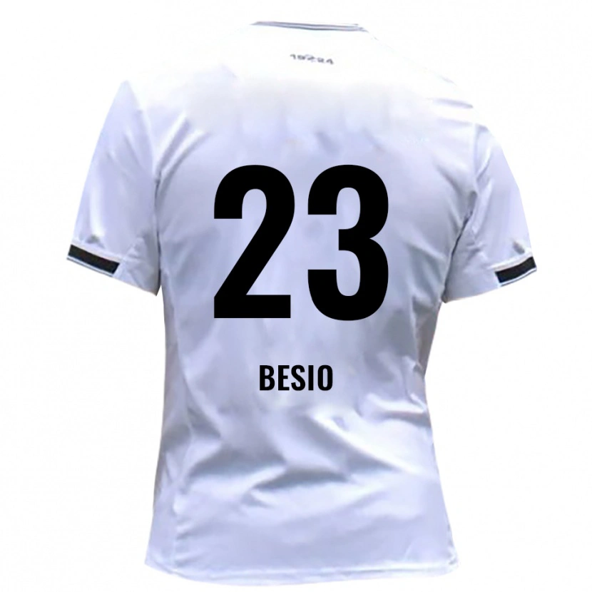 Danxen Mulher Camisola Alessio Besio #23 Branco Vermelho Principal 2025/26 Camisa Brasil