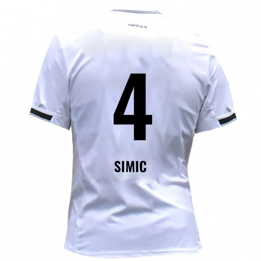 Danxen Mulher Camisola Dennis Simic #4 Branco Vermelho Principal 2025/26 Camisa Brasil