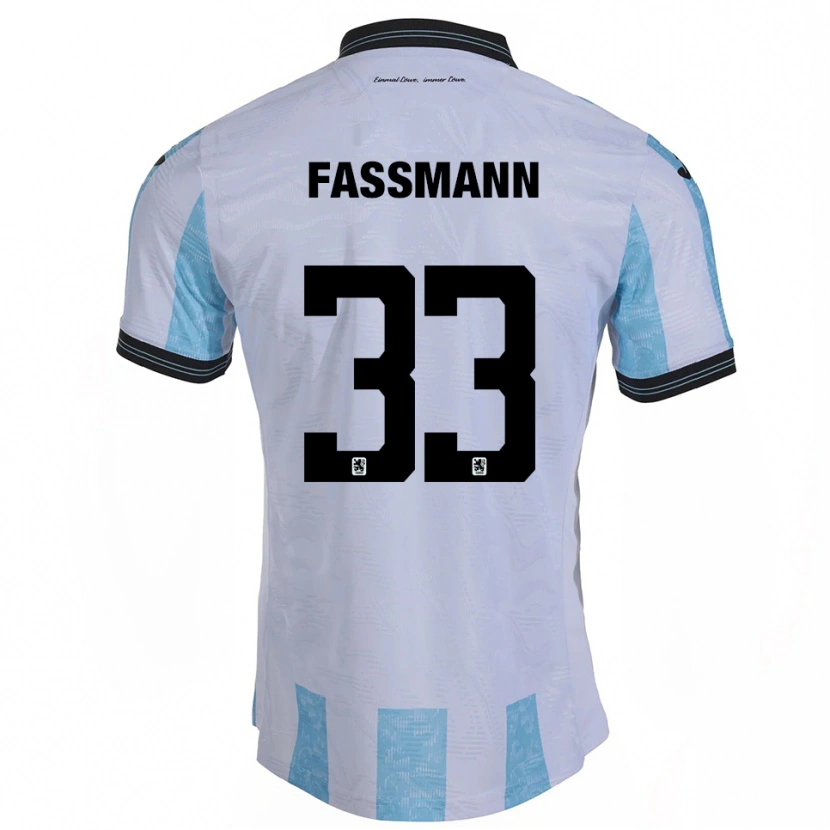 Danxen Mulher Camisola Lasse Faßmann #33 Branco Azul Celeste Principal 2025/26 Camisa Brasil