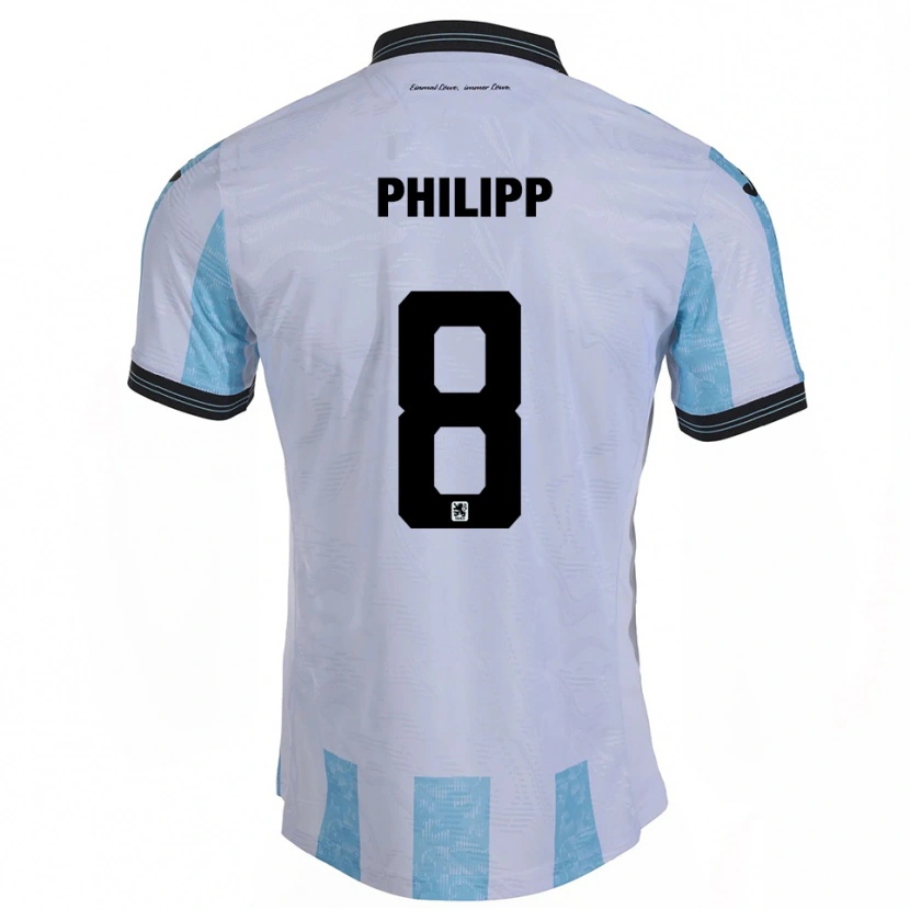Danxen Mulher Camisola David Philipp #8 Branco Azul Celeste Principal 2025/26 Camisa Brasil