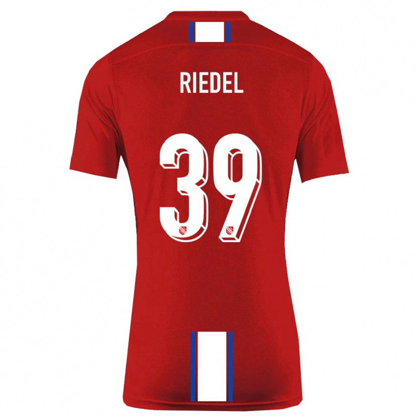 Danxen Mulher Camisola Florian Riedel #39 Vermelho Branco Principal 2025/26 Camisa Brasil