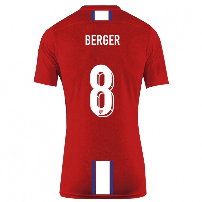 Danxen Mulher Camisola Johann Berger #8 Vermelho Branco Principal 2025/26 Camisa Brasil