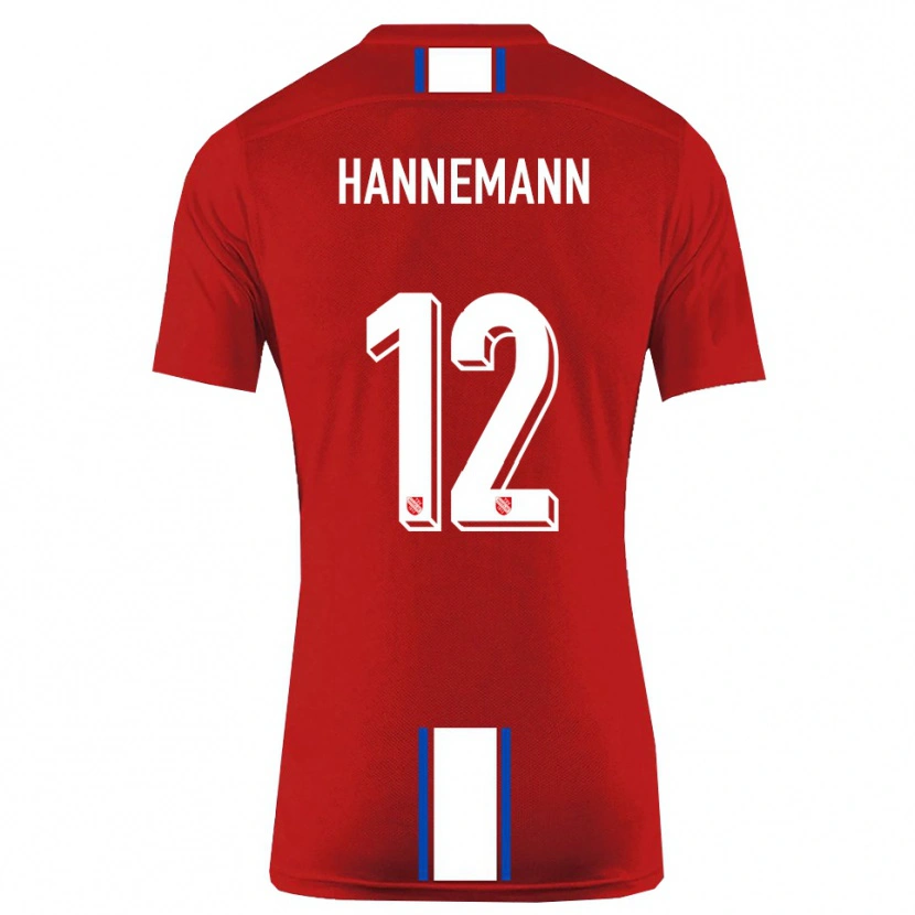 Danxen Mulher Camisola Sören Hannemann #12 Vermelho Branco Principal 2025/26 Camisa Brasil