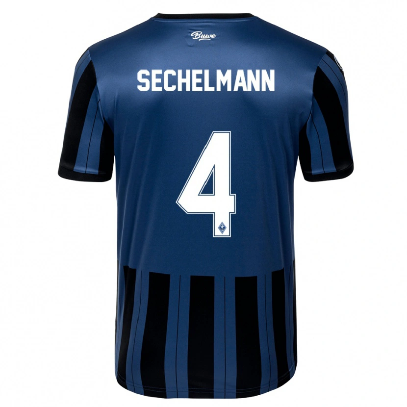 Danxen Mulher Camisola Tim Sechelmann #4 Azul Cinzento Preto Principal 2025/26 Camisa Brasil